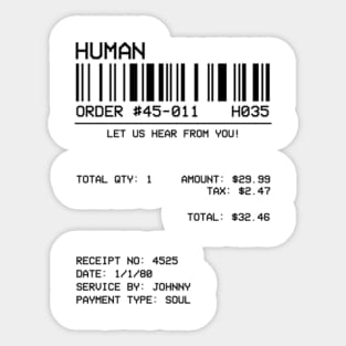 Human Receipt Sticker